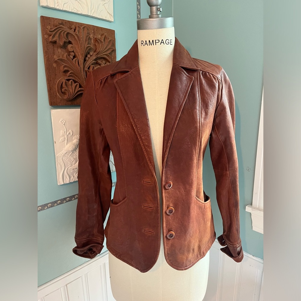 Brown leather blazer SOLD
